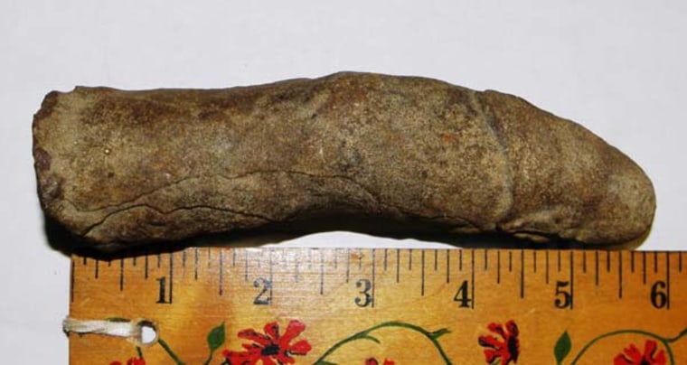 Martin Kenny discovered this phallic-shaped stone where workers were excavating to build a new barn in Maryland.